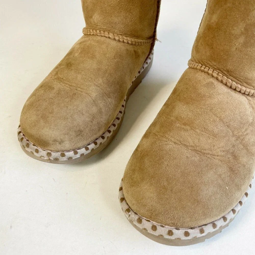 UGG Womens Mini Bailey Bow II Ankle Snow Boot Brown US 5 Shearling Suede 1005079